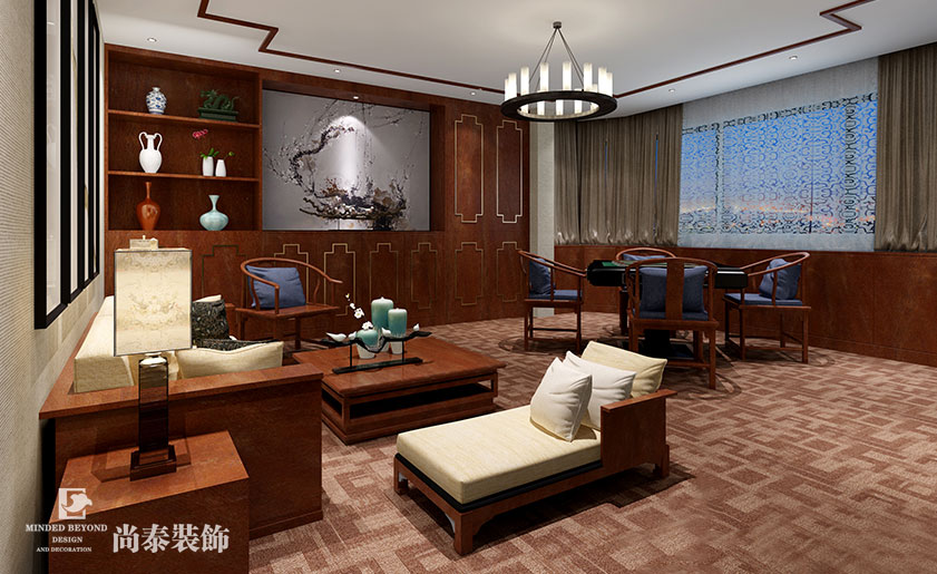 中式高端會所裝修效果圖-南灣會所