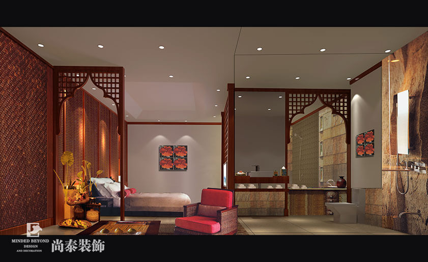 桑拿休閑會(huì)所裝修效果圖-華策桑拿