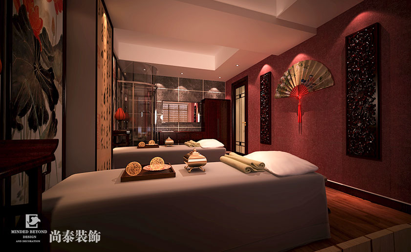 中式養生會所裝修效果圖-千年瑤浴