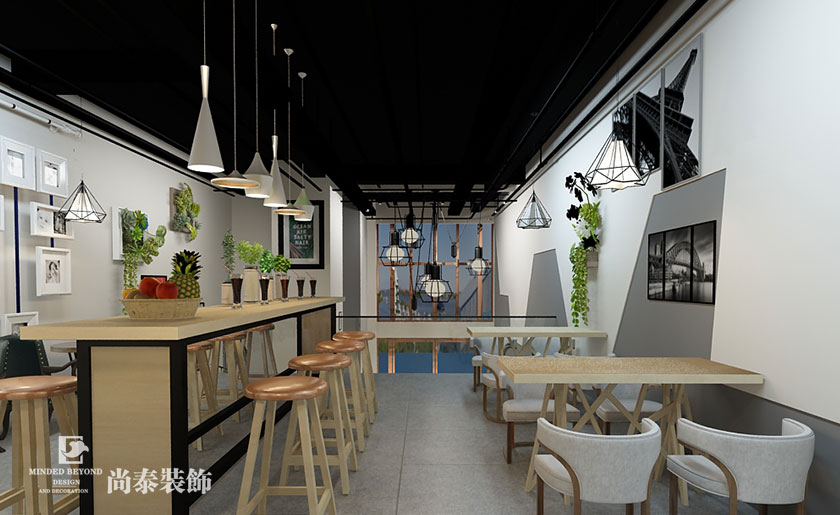 90㎡茶飲糕點店裝修設計 | 蜜思私房烘培