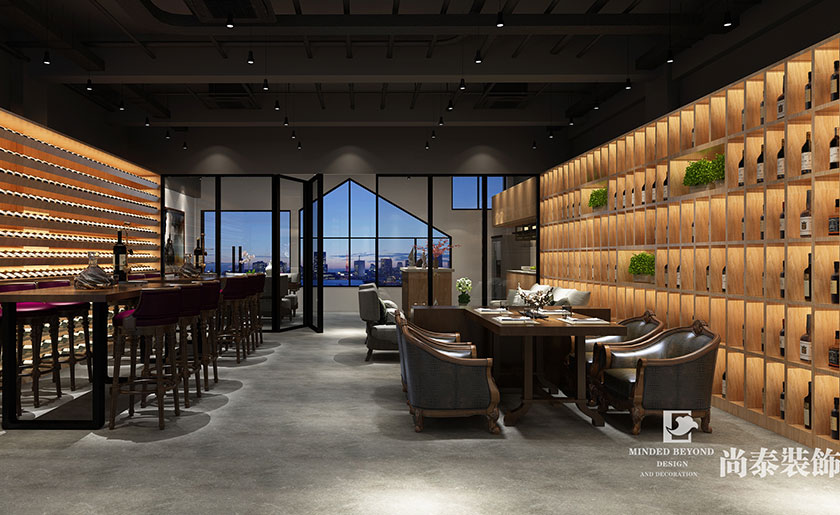 餐飲酒柜裝修效果圖隔斷設計方案