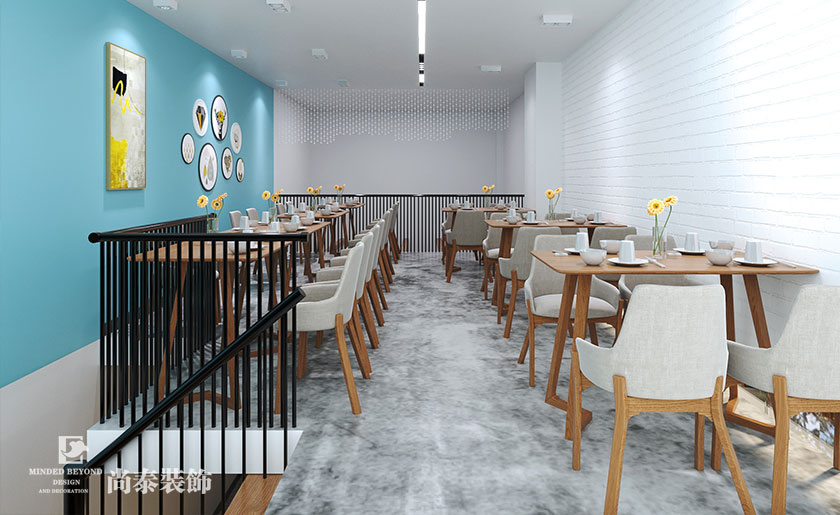 100平米現代簡約面館裝修設計效果圖 | 撈汁小面