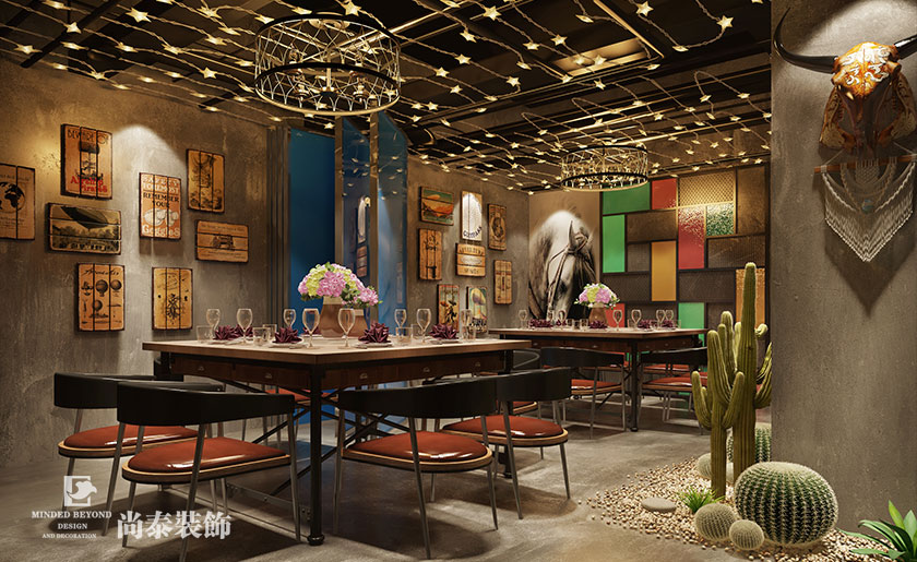 480平米復古風音樂餐吧裝修設計 | 西部牛仔