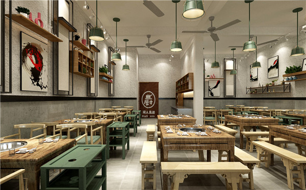火鍋餐廳就餐區裝修效果圖
