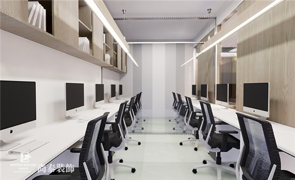 教育培訓公司辦公室員工辦公區裝修效果圖