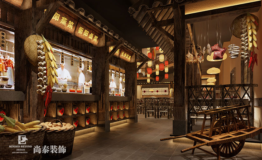 湘菜館裝修效果圖-農耘記