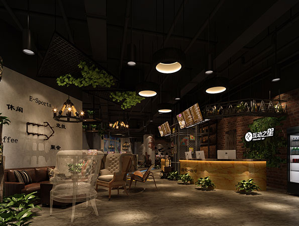 400㎡工業風格網咖裝修設計 | 互動之星網吧