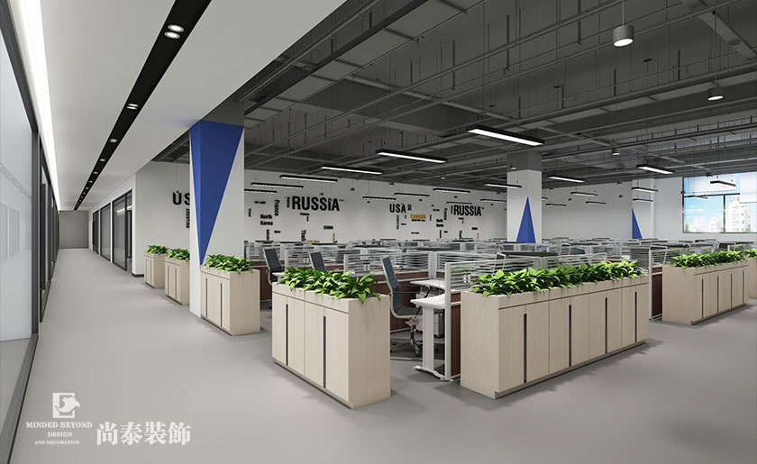 1170平米電子科技公司辦公室裝修效果圖 | 愛科思達