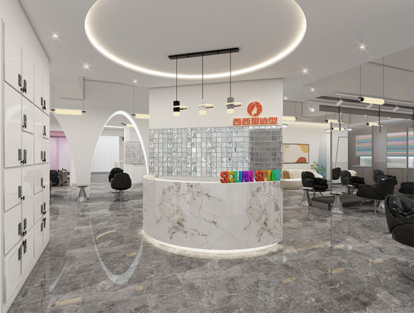 深圳羅湖230平米美發店理發店店面裝修設計效果圖