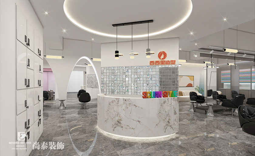 深圳羅湖230平米美發(fā)店理發(fā)店店面裝修設計效果圖