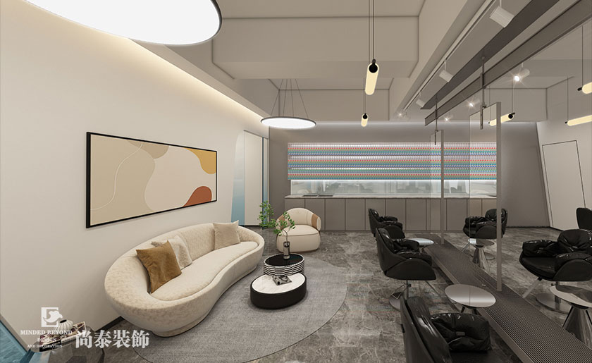 深圳羅湖230平米美發(fā)店理發(fā)店店面裝修設計效果圖