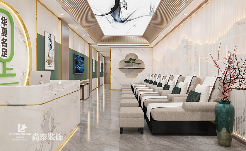 足浴店水果店設計:300平米東莞足浴店采耳店和水果店店面裝修