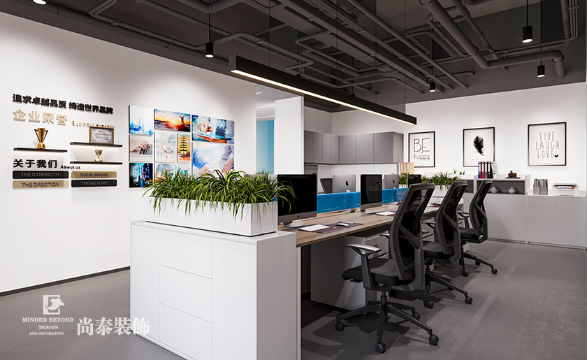 500平米深圳光明招商局智慧園科技企業(yè)辦公室車間設計裝修